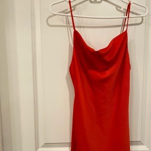 Satin cowl neck mini dress